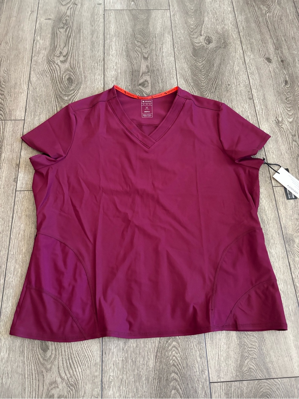 Infinity Short Sleeve V-Neck Top - Deep Magenta